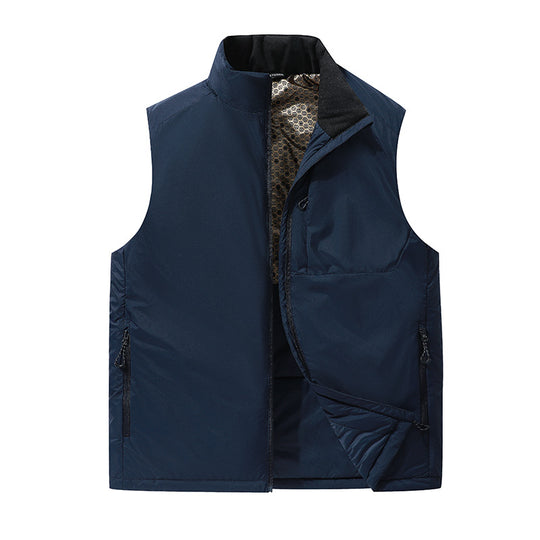 Herren Wattierte Outdoor-Weste mit Stehkragen, Multifunktionstaschen und leichtem Thermofutter Shop Nory