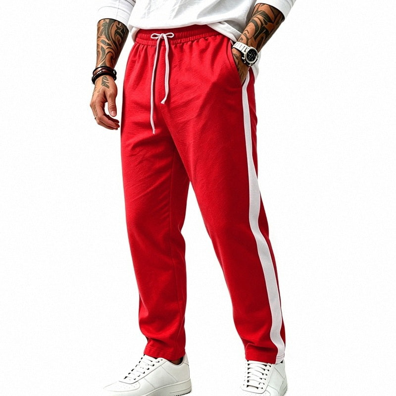 Herren Athletische Jogginghose mit Kontraststreifen, elastischem Bund und geradem Bein Shop Nory