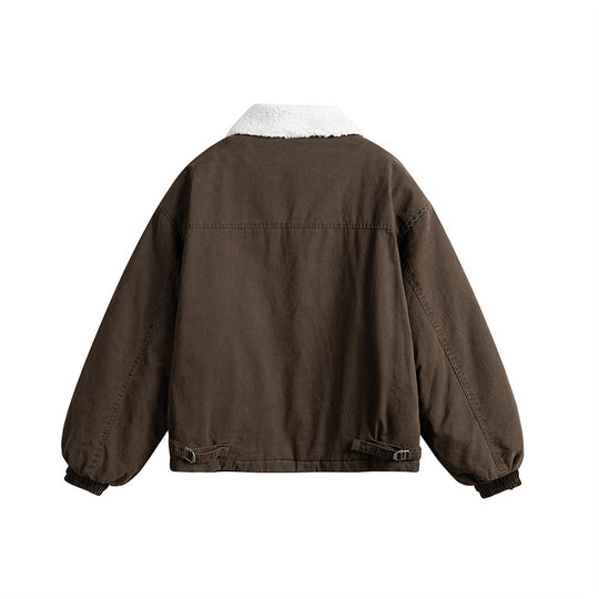 Herren Kurz geschnittener Canvas-Blouson mit Teddykragen und wattierter Thermofütterung Shop Nory