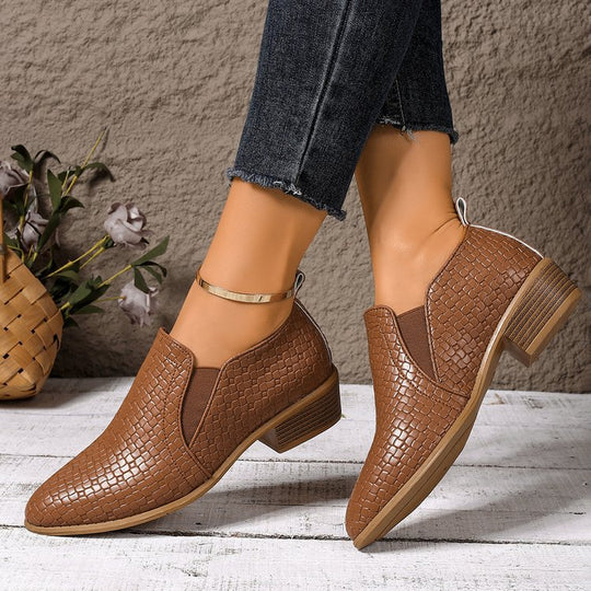 Damen Geflochtene Slipper-Loafer mit niedrigem Blockabsatz Shop Nory