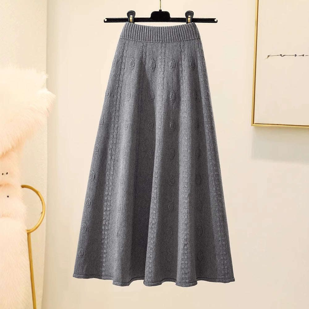 Damen Eleganter, luftiger Maxirock mit Rippstruktur Shop Nory