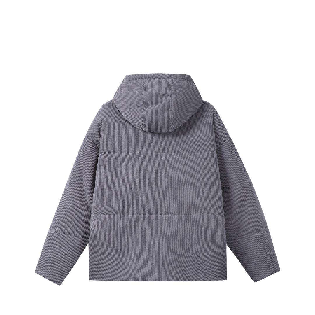 Unisex Wattierter Cord‑Parka im Boxy‑Cut mit hohem Kragen und Kordelzug Shop Nory
