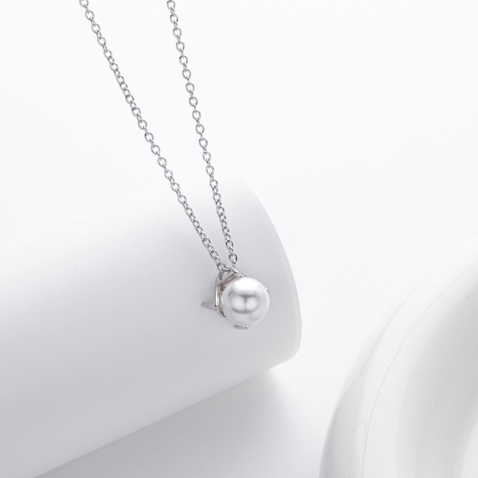 Damen Halskette mit hochwertigem Perlenanhänger aus 925 Sterling Silber Shop Nory