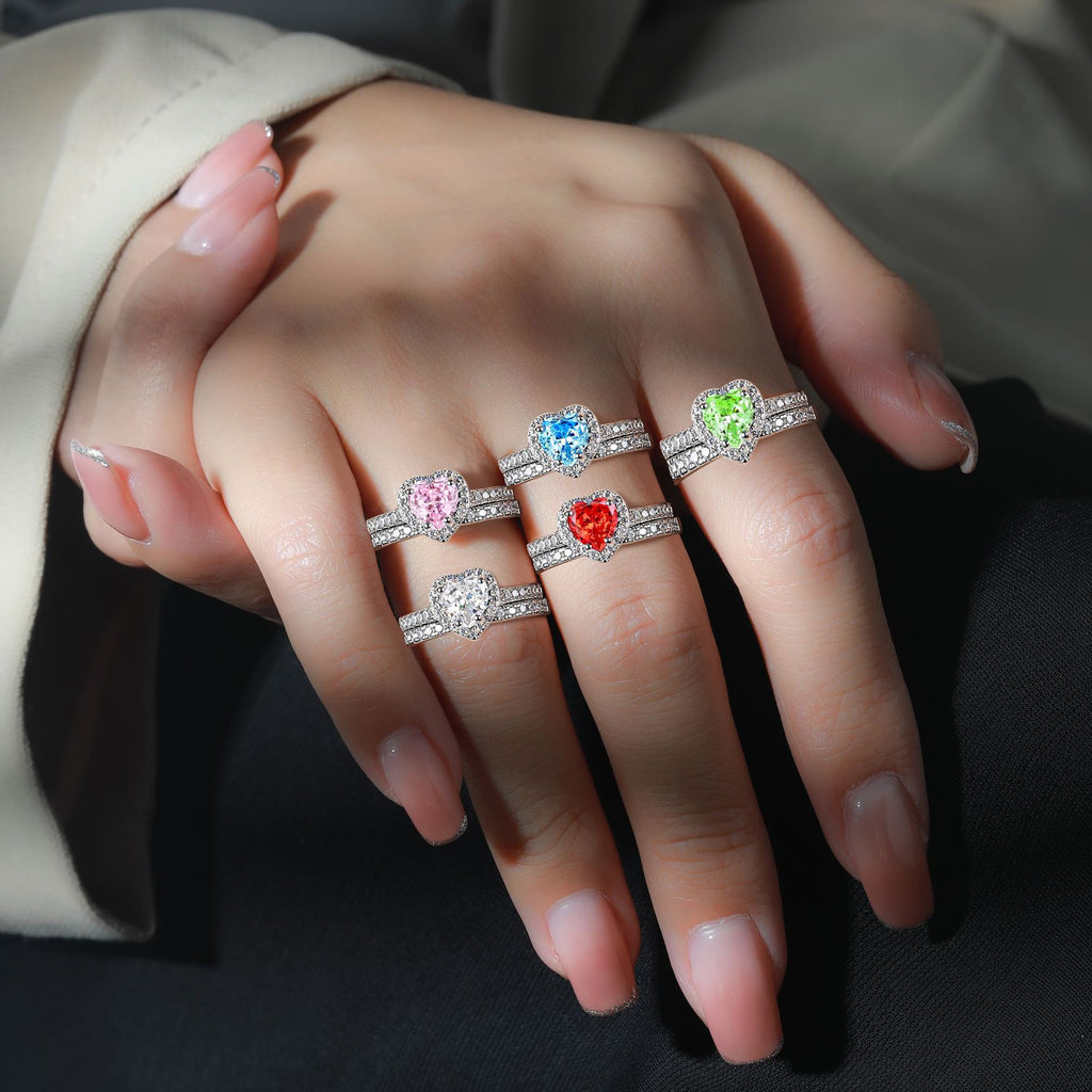 Damen Verlobungsring mit funkelndem Hauptstein und kunstvollen Zirkonia-Akzenten Shop Nory