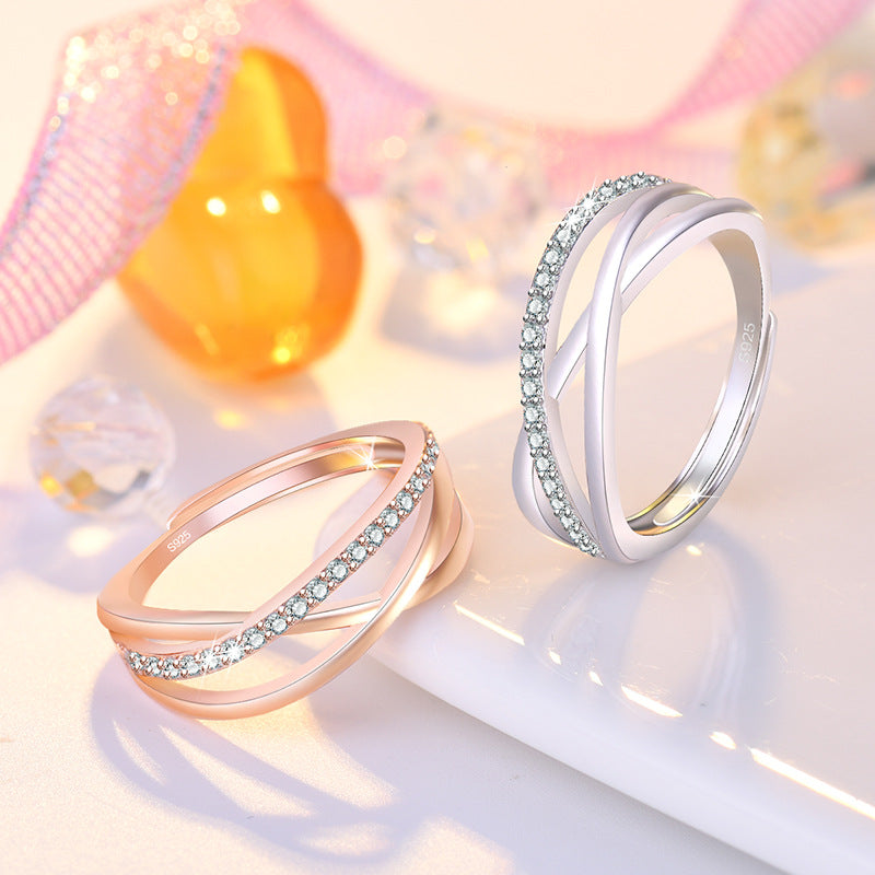 Damen Kreuzring mit funkelnden Zirkonia Shop Nory