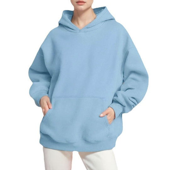 Damen nan lockerer Kapuzenpullover aus French Terry mit tiefer Schulterpassform und Kängurutasche Shop Nory