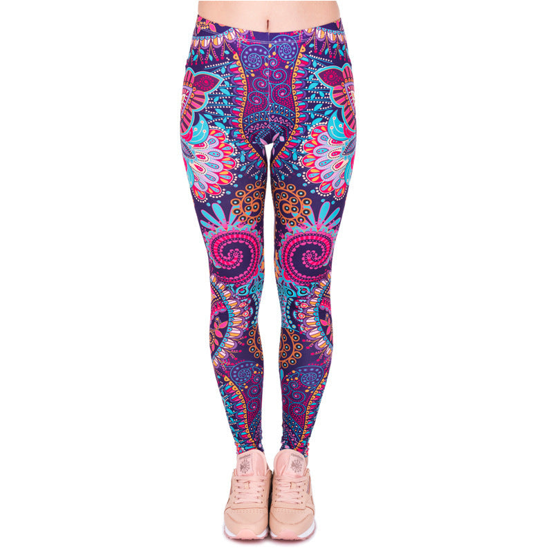 Damen Leggings mit Einhorn-Print, Verlaufsmuster und hohem Komfortbund Shopy Nory