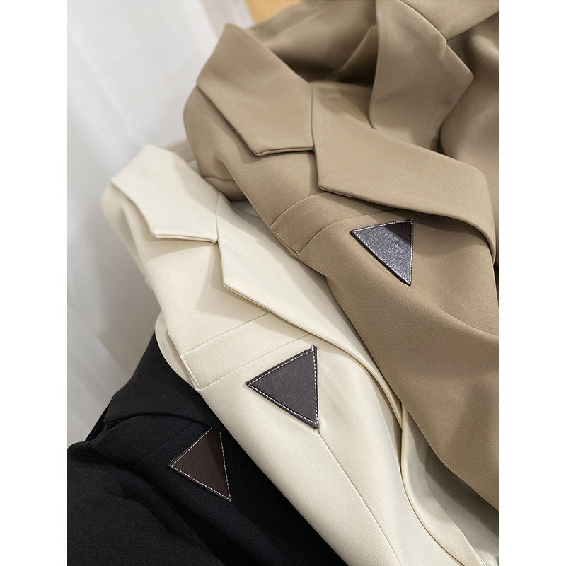 Damen Modischer Doppelreiher Blazer mit Taillengürtel Shop Nory