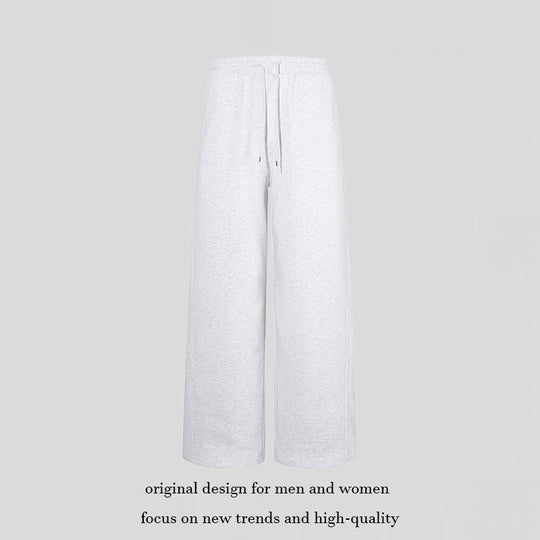Damen Extraweite Baumwoll-Palazzo-Sweathose mit hohem Komfortbund, Tunnelzug und geradem Bein Shop Nory