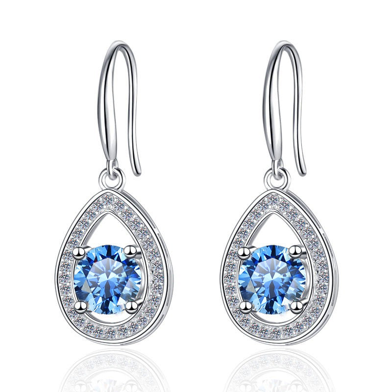 Damen Ohrhänger mit glänzendem Zirkonia und eleganter Tropfenform Shop Nory