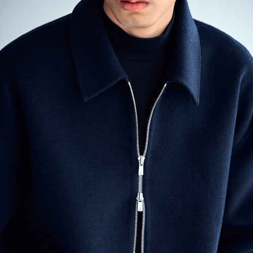 Herren Wolljacke mit Reißverschluss und weiter Passform Shop Nory
