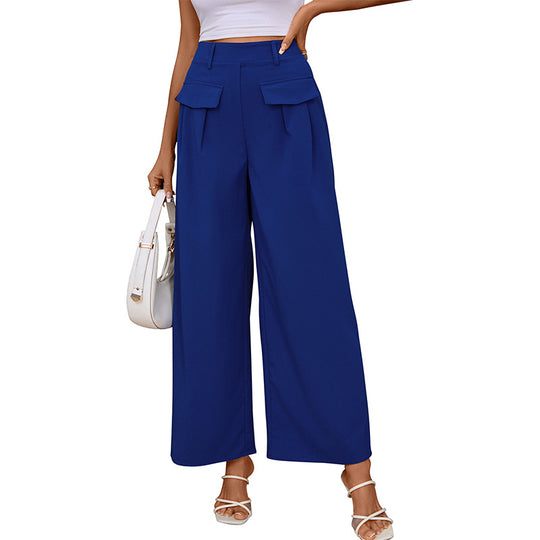 Damen Elegante High-Waist Culotte‑Palazzohose mit Bügelfalte und Klappentaschen Shop Nory