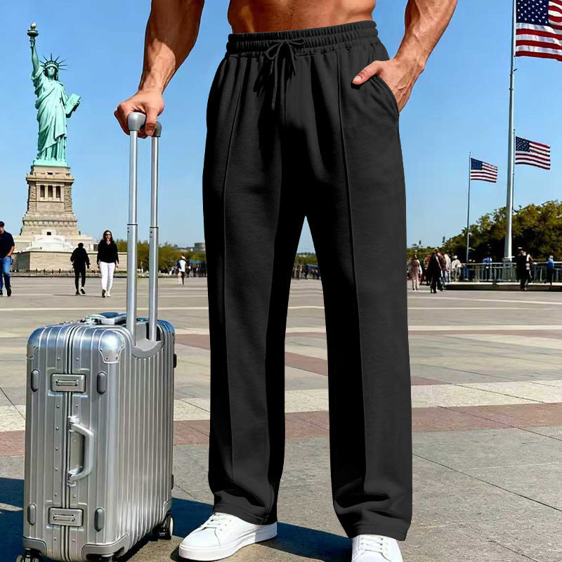 Herren Weite Travel-Loungehose mit Bügelfalte, elastischem Tunnelzug und seitlichen Eingrifftaschen Shop Nory