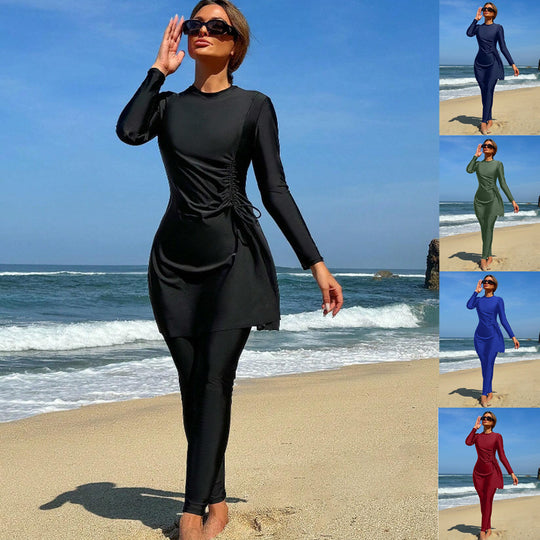 Damen Bade-Tunika mit seitlicher Raffung und Leggings Shop Nory