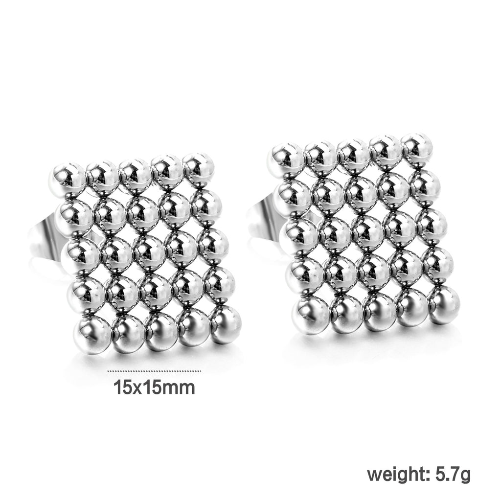 Damen moderne geschwungene Edelstahl-Ohrstecker Shop Nory