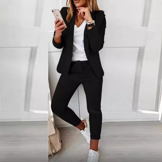 Damen Elegantes Zweiteiliges Blazer-Jogginganzug Shop Nory