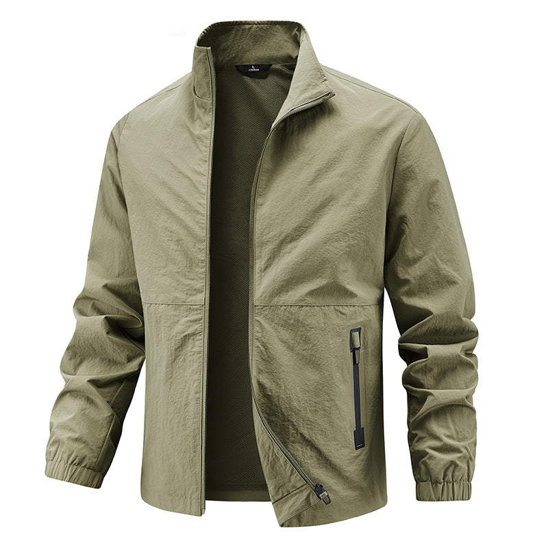 Herren Leichte technische Übergangsjacke mit Stehkragen atmungsaktivem Mesh-Futter und wasserabweisenden Reißverschlusstaschen Shop Nory