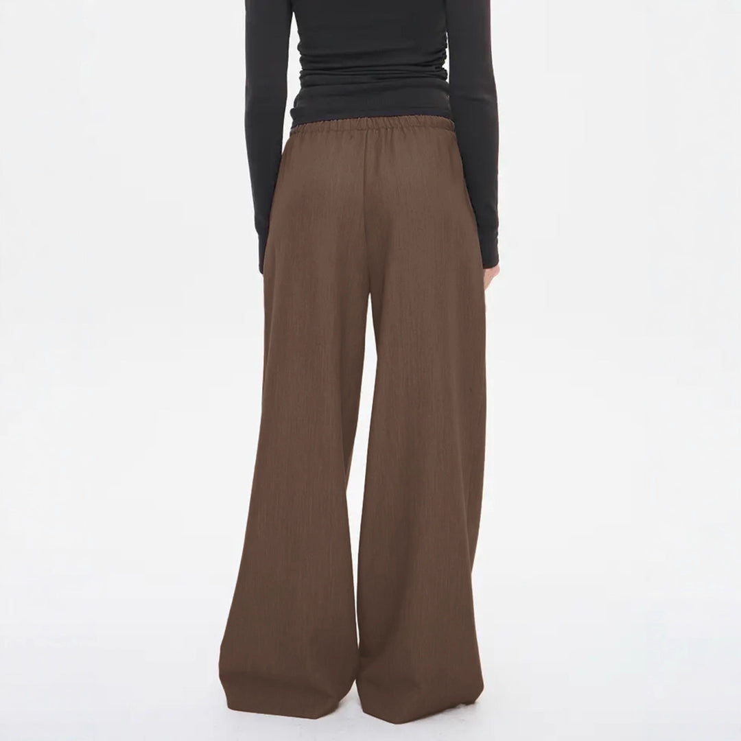 Damen Lässige Palazzohose mit elastischem Tunnelzugbund und weitem Bein Shop Nory