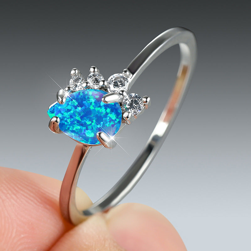 Damen Schmuckring mit funkelndem Opal und kristallinem Design Shop Nory