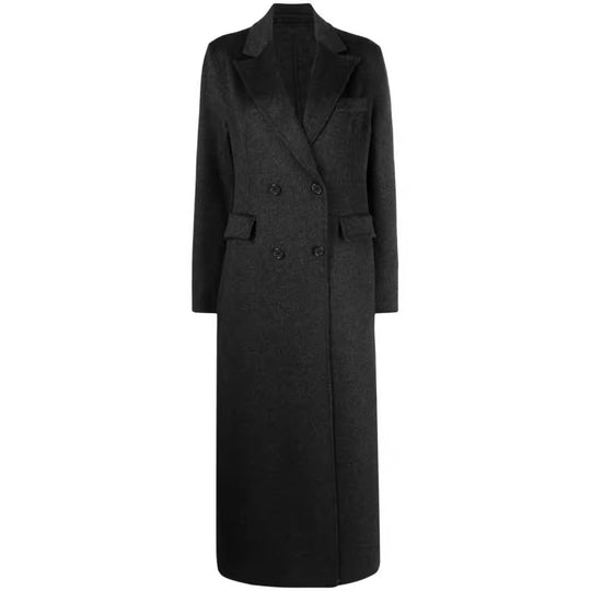 Damen Doppelreihiger Maxi-Mantel aus Wollmix mit tailliertem Schnitt Shop Nory