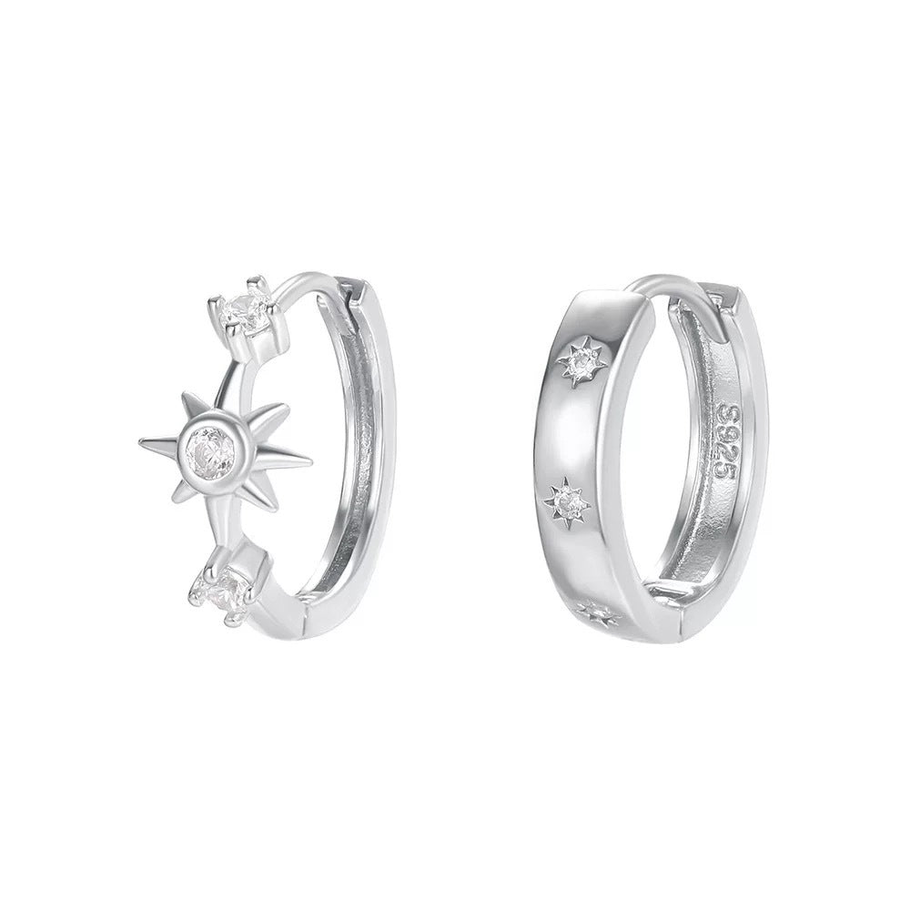 Damen Ohrschmuck mit elegantem Sonnendesign und funkelnden Zirkonia Shop Nory