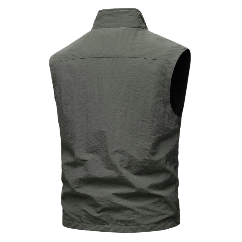 Herren Leichte technische Utility-Weste mit Stehkragen und wasserabweisenden Reißverschlusstaschen Shop Nory