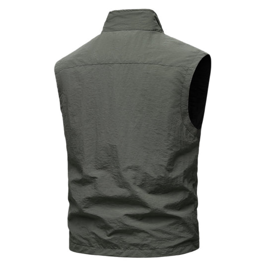 Herren Leichte technische Utility-Weste mit Stehkragen und wasserabweisenden Reißverschlusstaschen Shop Nory