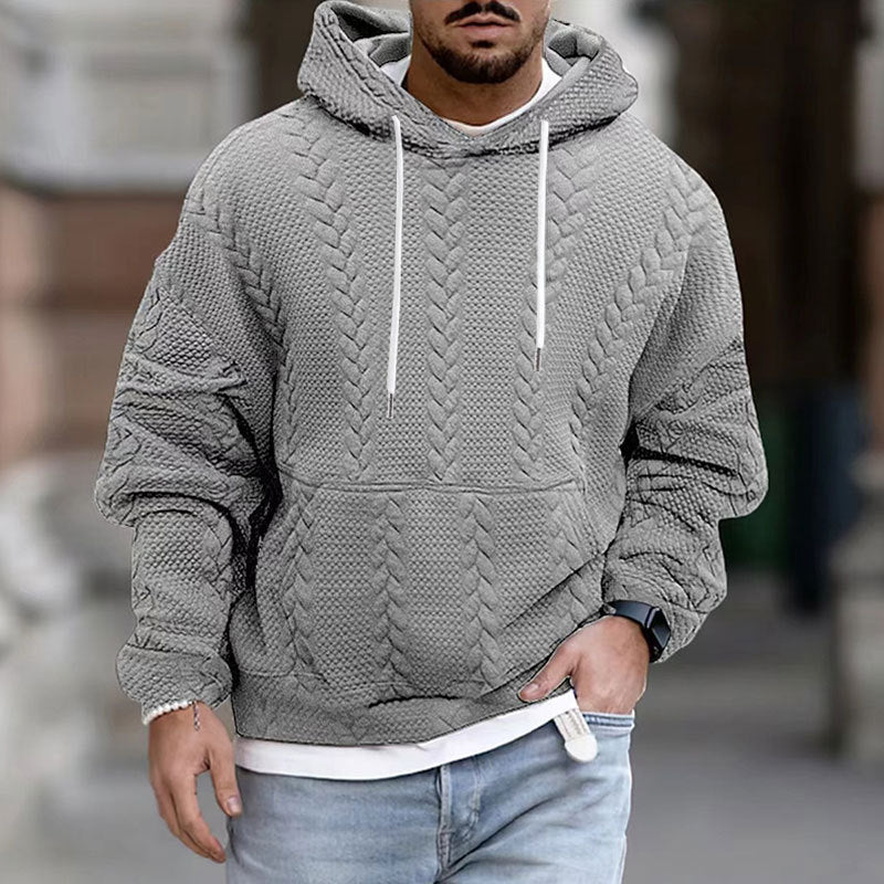 Herren Modischer Grobstrick Kapuzenpullover