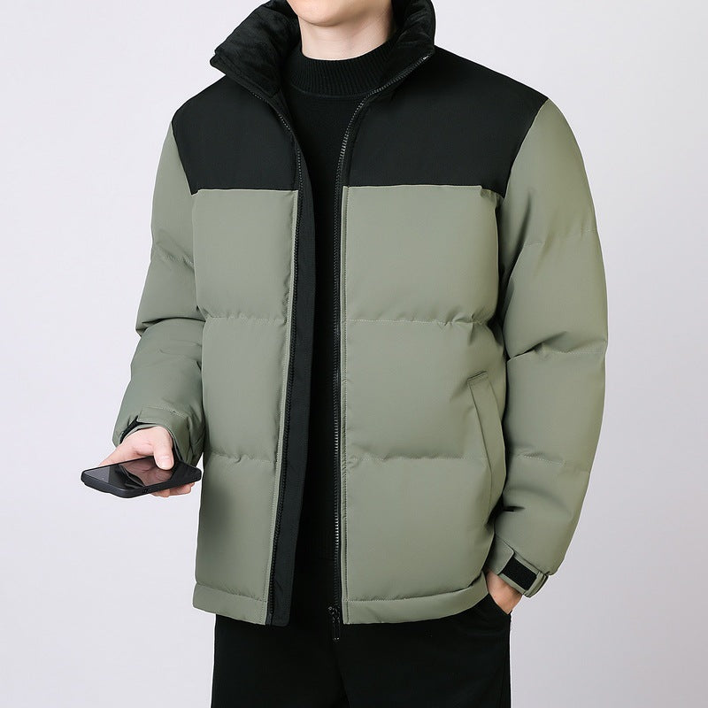 Herren Isolierte Winter-Steppjacke mit geometrischer Ton-in-Ton‑Steppung und hohem Stehkragen Shop Nory