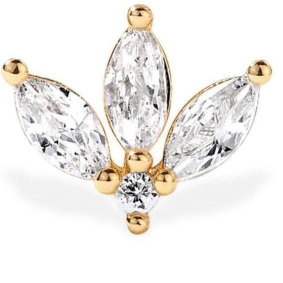 Damen Ohrstecker mit funkelnden Zirkonia in floralen Designs Shop Nory