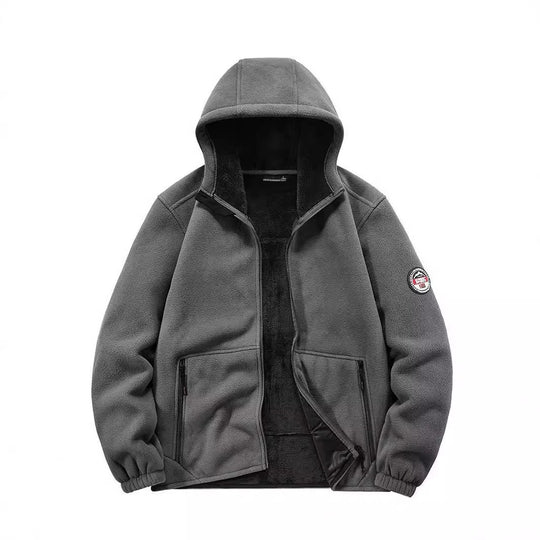 Herren Isolierte Fleece-Hoodiejacke mit Sherpa-Innenfutter und Zwei-Wege-Reißverschluss Shop Nory