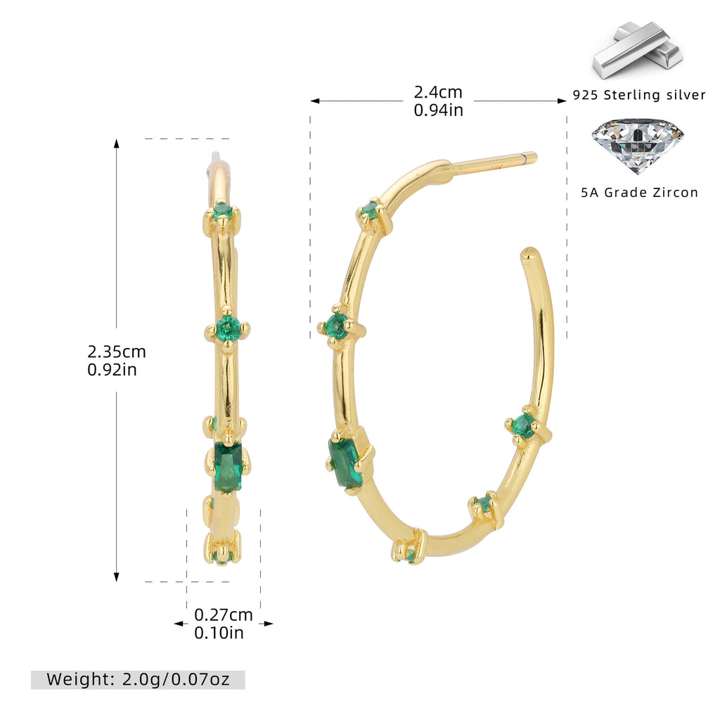 Damen Creolen mit funkelnden Zirkon-Akzenten und luxuriösem 925 Sterlingsilber Shop Nory