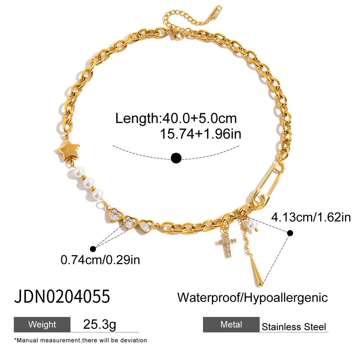 Damen Edelstahl-Armband mit Kristallanhängern und modischem Design Shop Nory