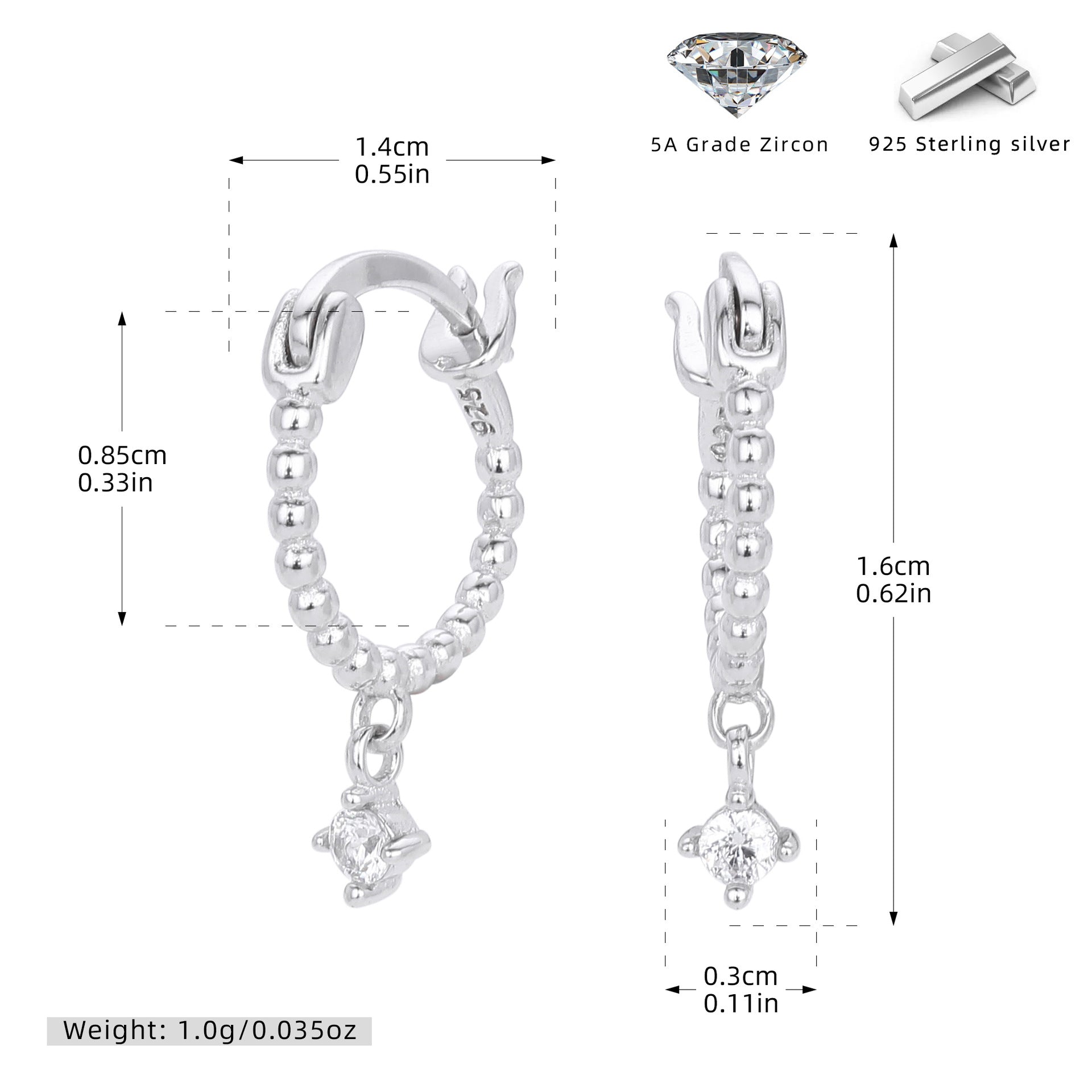 Damen Ohrhänger mit funkelndem Zirkon und hochwertigem Design Shop Nory