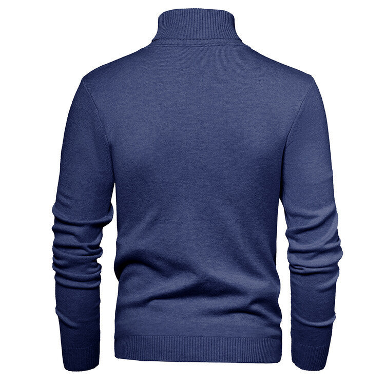 Herren eleganter Rollkragenpullover aus feiner Merinowolle