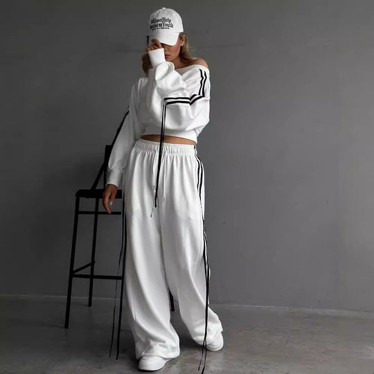 Damen nan weite Relax-Freizeithose mit Tunnelzug, elastischem Komfortbund und seitlichen Ziernähten Shop Nory