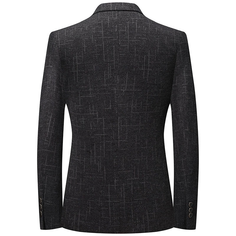 Herren Elegantes Slim-Fit Sakko aus Wollmix mit geometrischer Struktur und leichter Thermofütterung Shop Nory