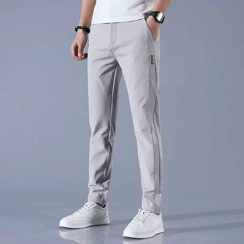 Herren elegante Anzughose mit elastischem Bund und praktischen Eingrifftaschen