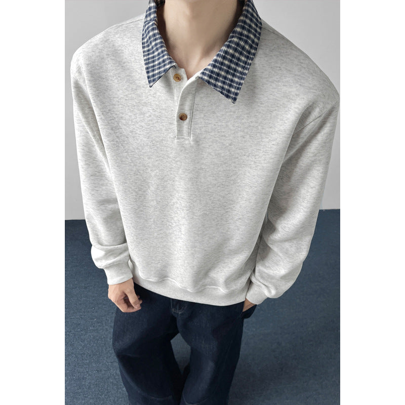 Herren Sportlicher Sweatshirt mit stylish Kragen Shop Nory