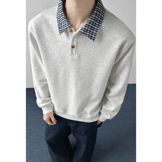 Herren Sportlicher Sweatshirt mit stylish Kragen Shop Nory