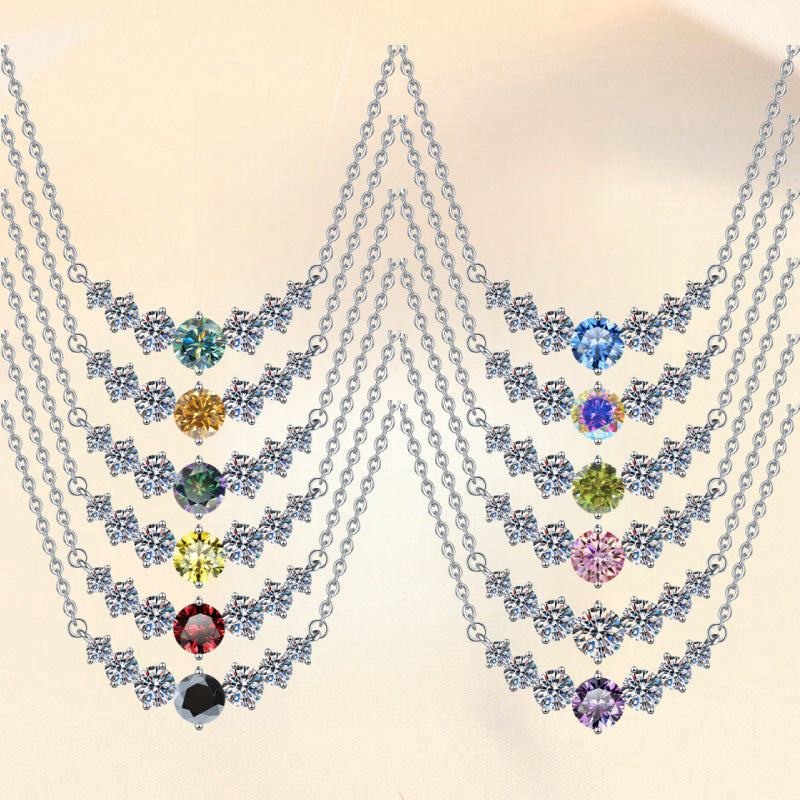 Damen Halskette mit funkelnden Zirkonia und exklusivem Design Shop Nory