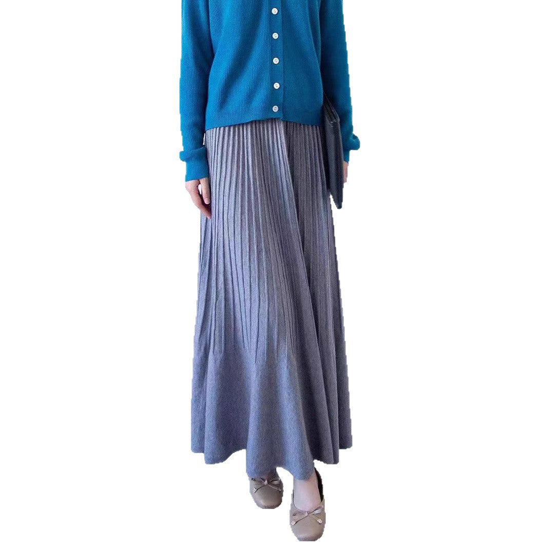 Damen eleganter Faltenrock mit hohem Bund
