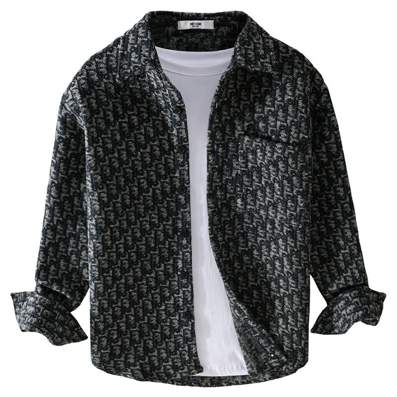 Herren Strukturiertes Jacquard-Overshirt mit Brusttasche und Relaxed Fit Shop Nory