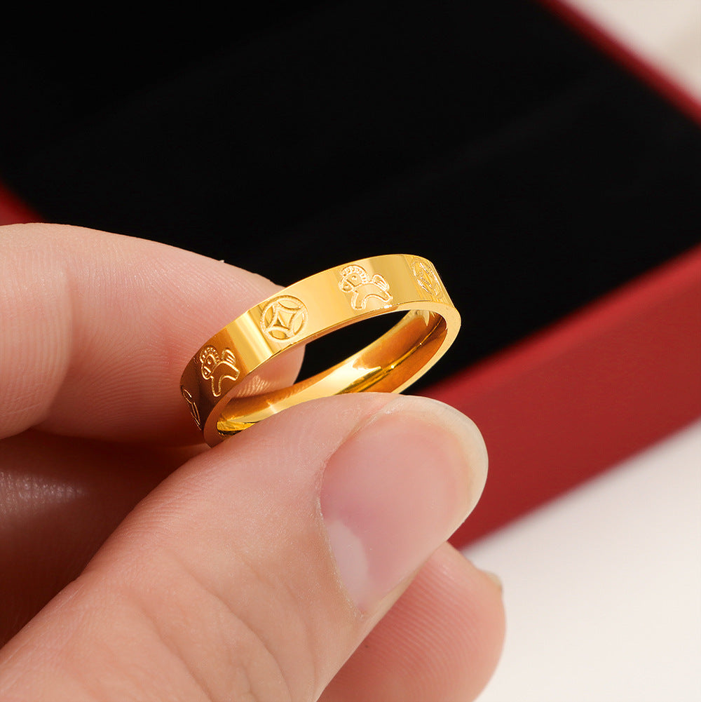 Damen modischer Ring mit kreativem Symbol-Design Shop Nory