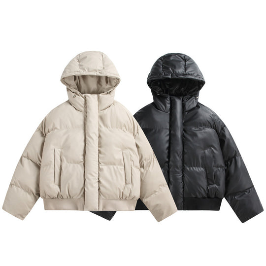 Damen Gekürzte Isolierende Pufferjacke im Boxy‑Cut mit Volumen‑Kapuze, Stehkragen und Rippbund Shop Nory