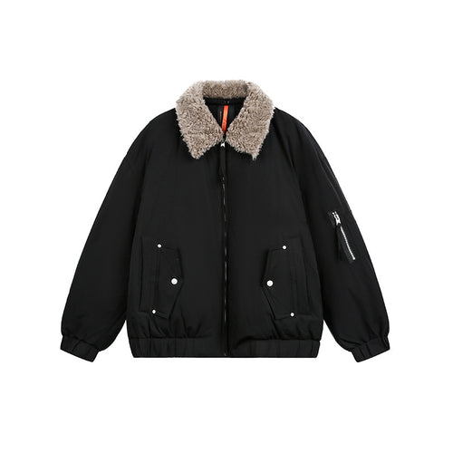 Herren Gefütterte Bomberjacke mit Teddykragen und Utility-Taschen Shop Nory