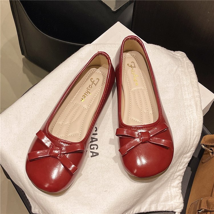 Damen elegante Ballerinas mit zierlichem Schleifenakzent