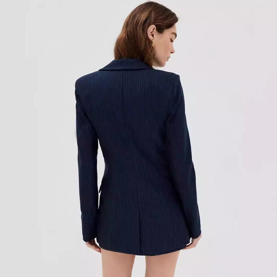 Damen Mini‑Blazerkleid im Nadelstreifen‑Tailoring mit tiefem Schalkragen Shop Nory