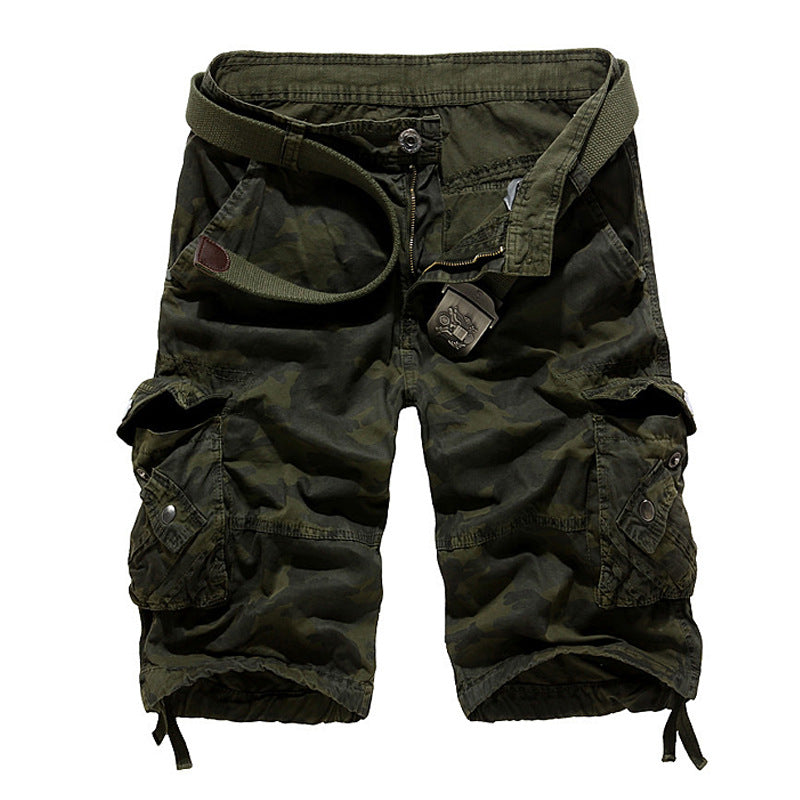 Herren Camo Cargo-Shorts mit mehreren Taschen und verstellbarem Bund