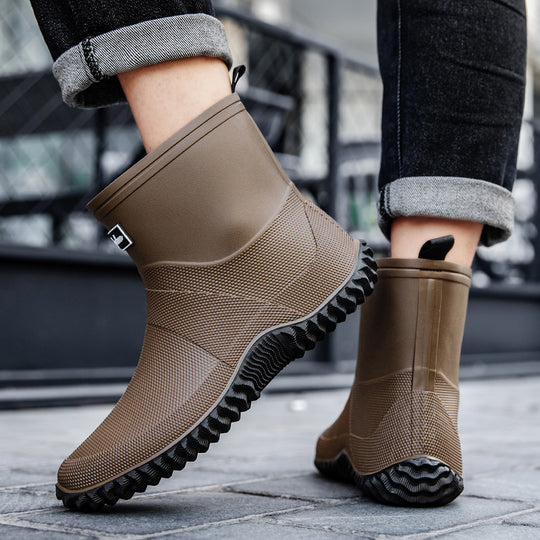 Herren Nahtlose Vollgummi-Schlupfstiefelette mit rutschfester Profilsohle Shop Nory